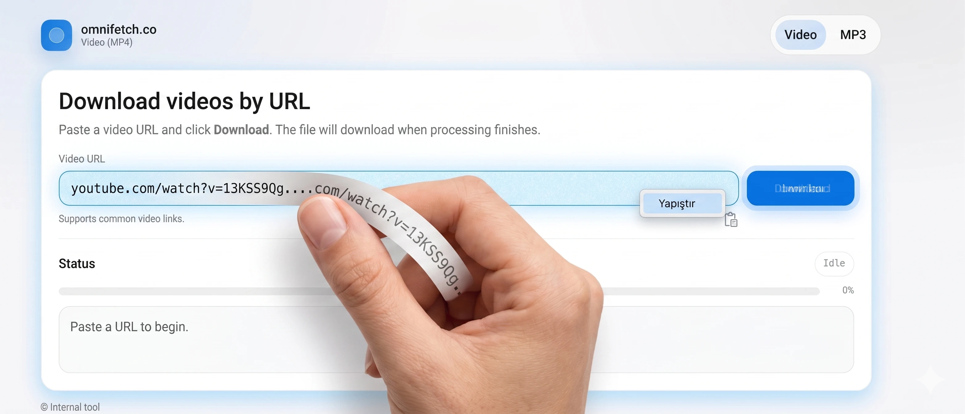 Paste link workflow guide image